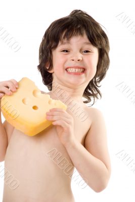 The boy with a cheese The boy with a cheese