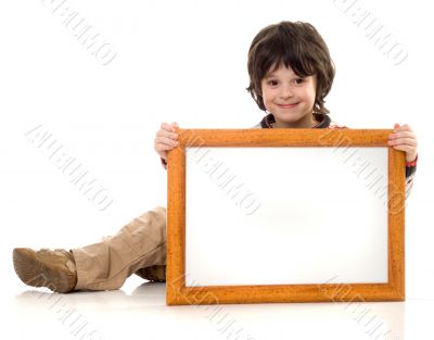 The boy with a frame The boy with a frame