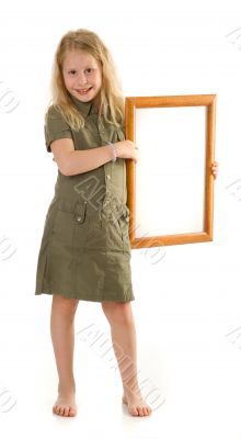 The girl with a frame The girl with a frame