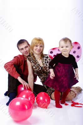 family of three people