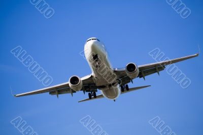 Passenger airplane before landing