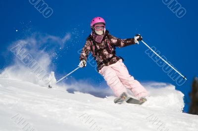 Riding on skis