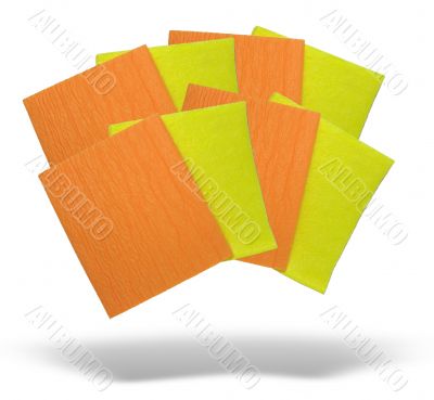 yellow and orange napkins with shadow isolated