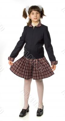 The cherry girl in a school uniform