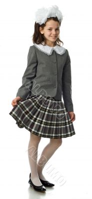 The cherry girl in a school uniform