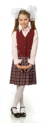 The cherry girl in a school uniform