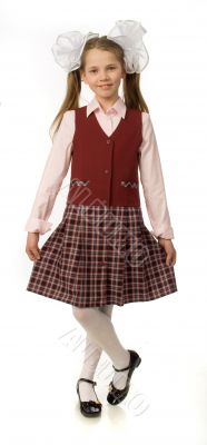 The cherry girl in a school uniform