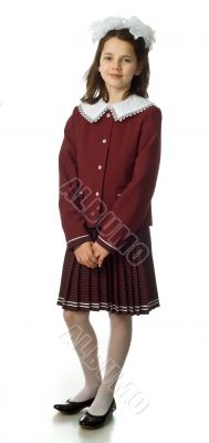 The cherry girl in a school uniform