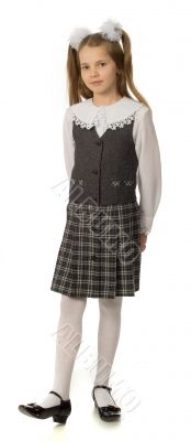 The cherry girl in a school uniform