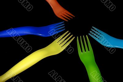 plastic forks background