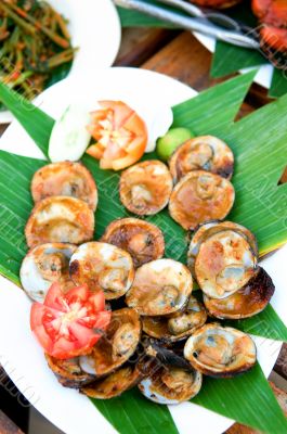 Grilled shell fish