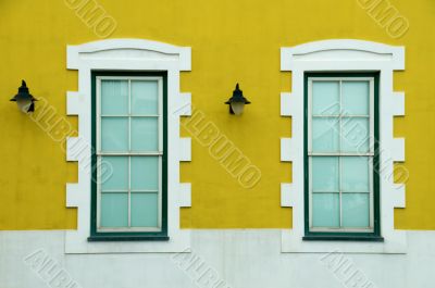 Colorful houses` wall