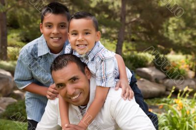 Father and Sons in the Park Father and Sons in the Park
