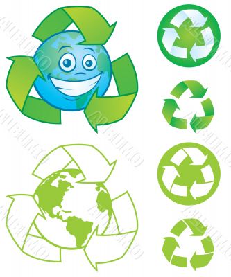 Recycle Symbol and Earth