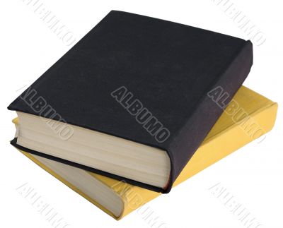 Two old big books on a white background Two old big books on a white background