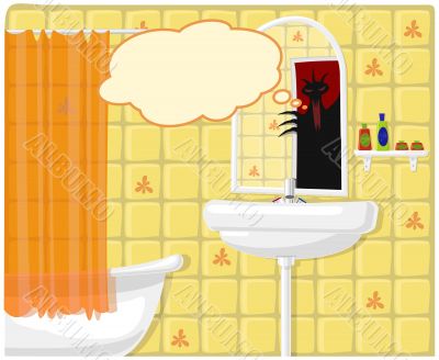 Vector illustration of bathroom monster