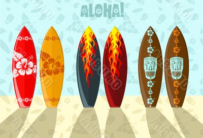 Vector illustration of surf boards