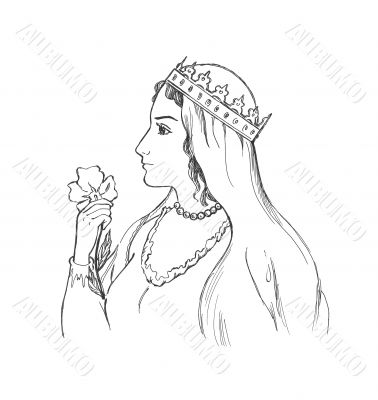  lady with a  flower