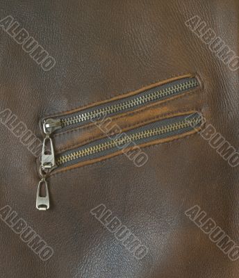 Leather jacket pocket