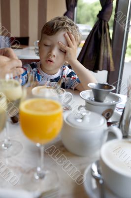 boy in cafe