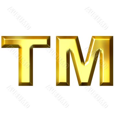 3D Golden Trademark Symbol 3D Golden Trademark Symbol