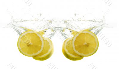 Lemons fall into the water