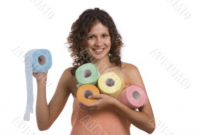 Girl with toilet paper