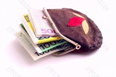 Purse full of euros