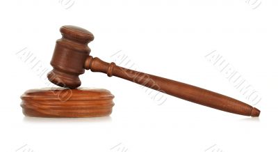 wooden gavel with reflection