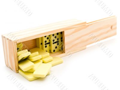 domino in wooden box