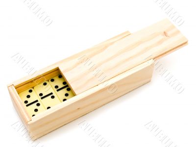 domino in wooden box