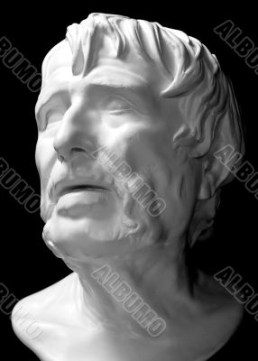 Plaster head of the ancient Greek