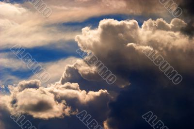 Scenic cumulus clouds
