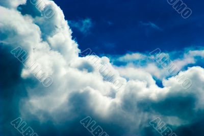 Scenic cumulus clouds