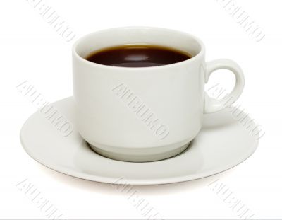 White mug of coffee isolated