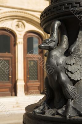 Statue next to building in Vienna