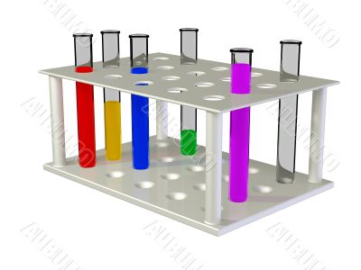 Test tubes with chemical reactants