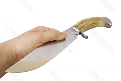 Knife in hand (with clipping path)