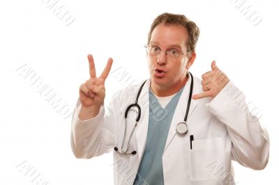 Male Doctor Expressing Take Two and Call Me