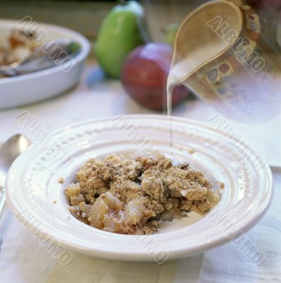 Apple Crisp with Cream