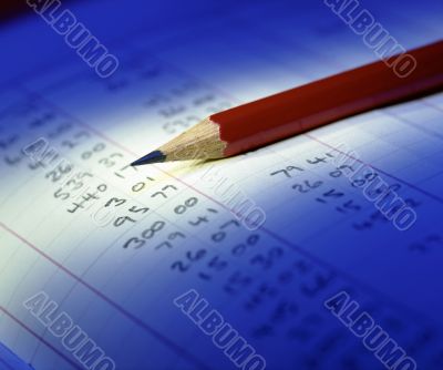 financial accounts. pencil and paper
