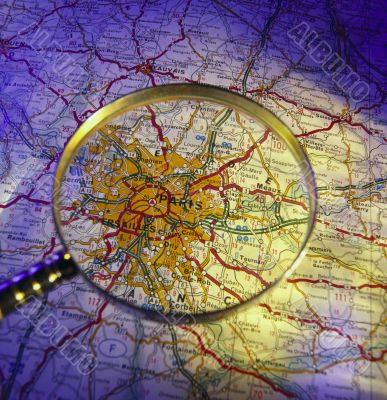 Magnifying Glass and Map