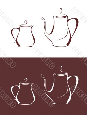 Coffee pot and cream jug