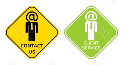 Contact us - client service sign