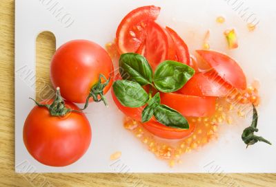 Cut tomatoes Cut tomatoes