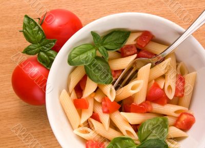 Pasta and fresh tomatoes Pasta and fresh tomatoes