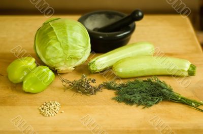 still-life of different green vegetables