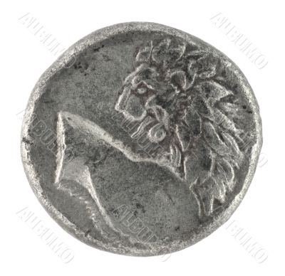 Lion on Ancient Greek Half Drachm 350 BC