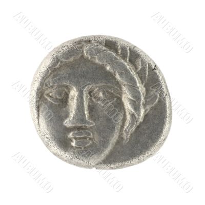 Apollo on Ancient Greek Half Drachm 400 BC