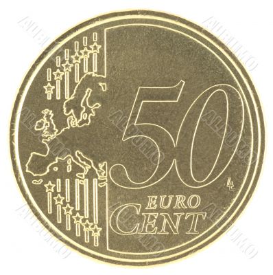 Uncirculated 50 Eurocent new map